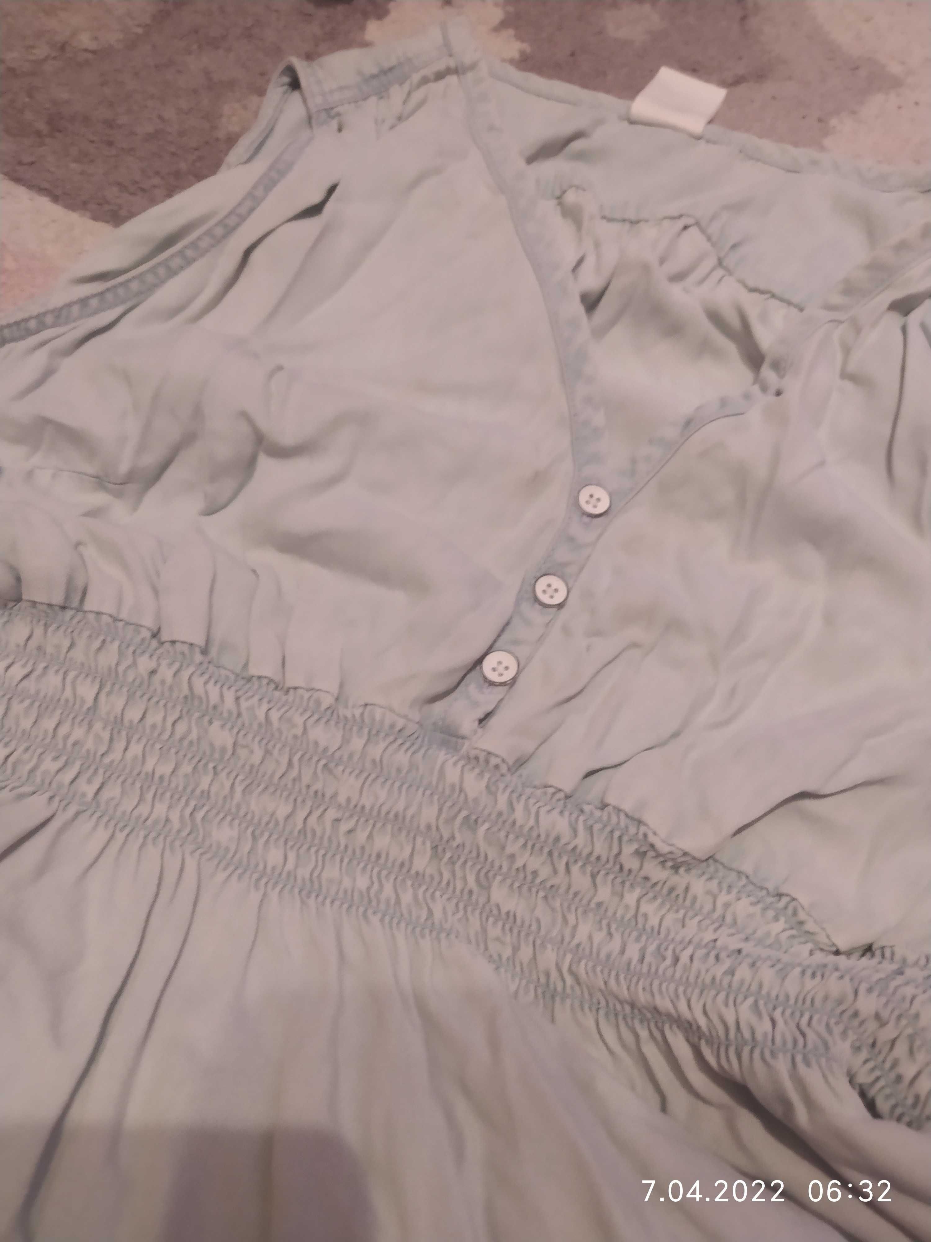Sukienka ciążowa H&M MAMA xl, cienki jasny jeans, jak nowa