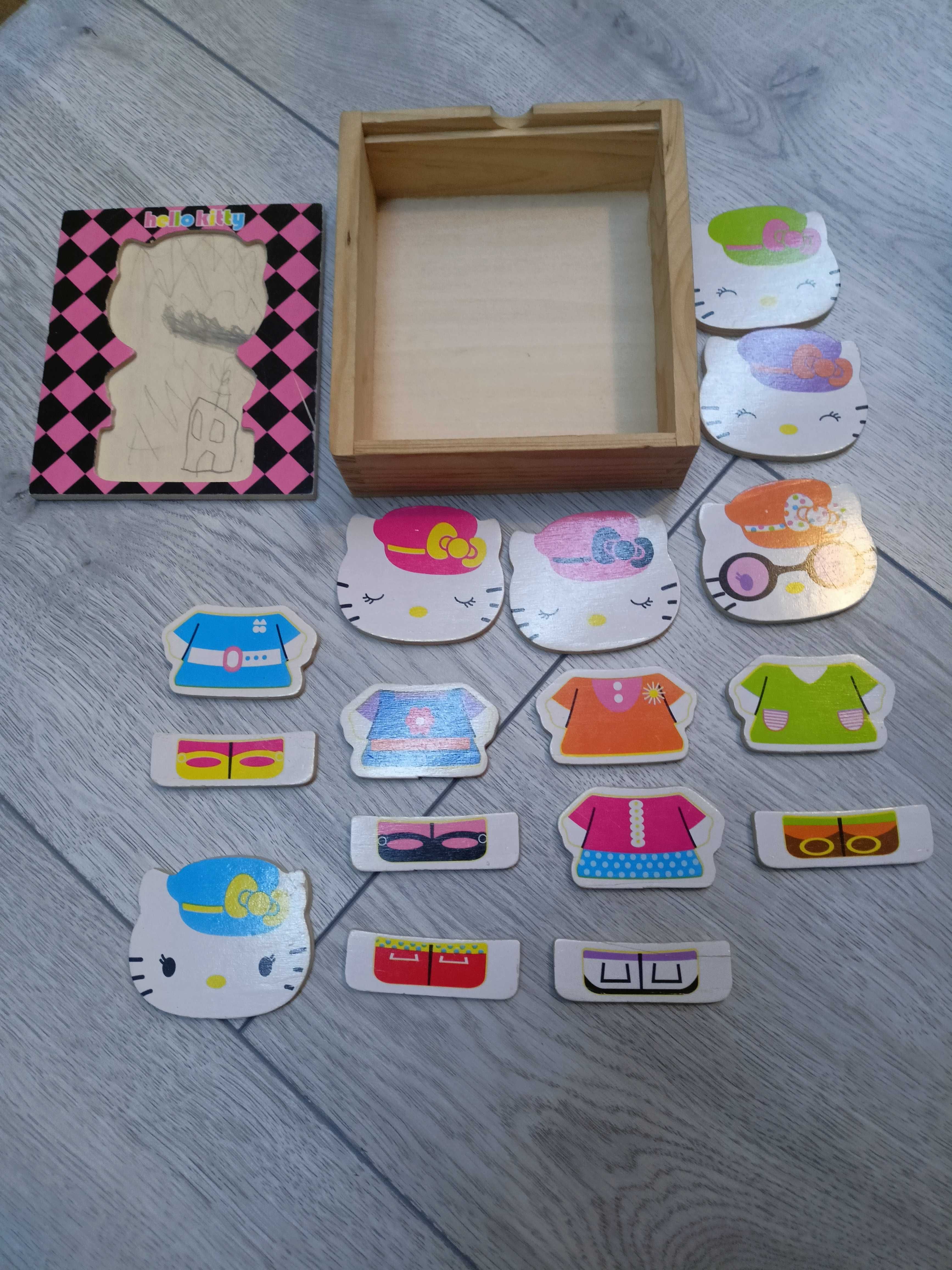 puzzle drewniane Simba Eichhorn Hello Kitty  przebieranki 16 elementów