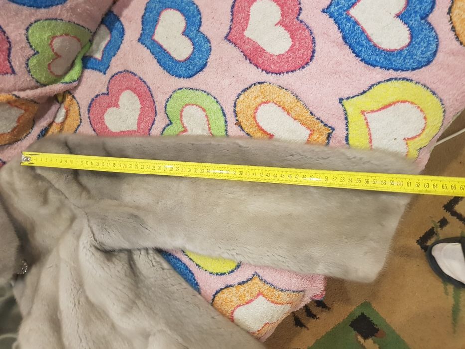 Шуба норковая серо - голубая