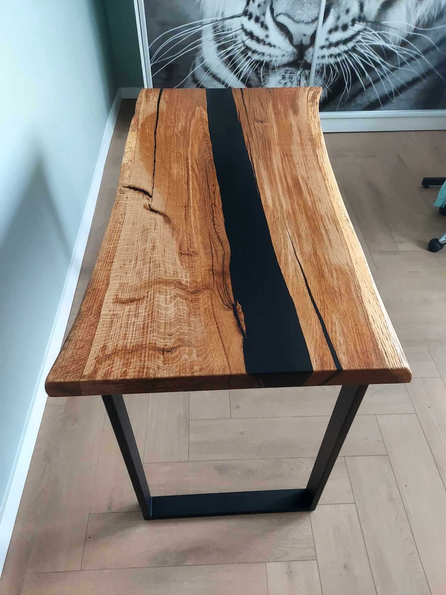 Stół dębowy + żywica epoksydowa 120x60