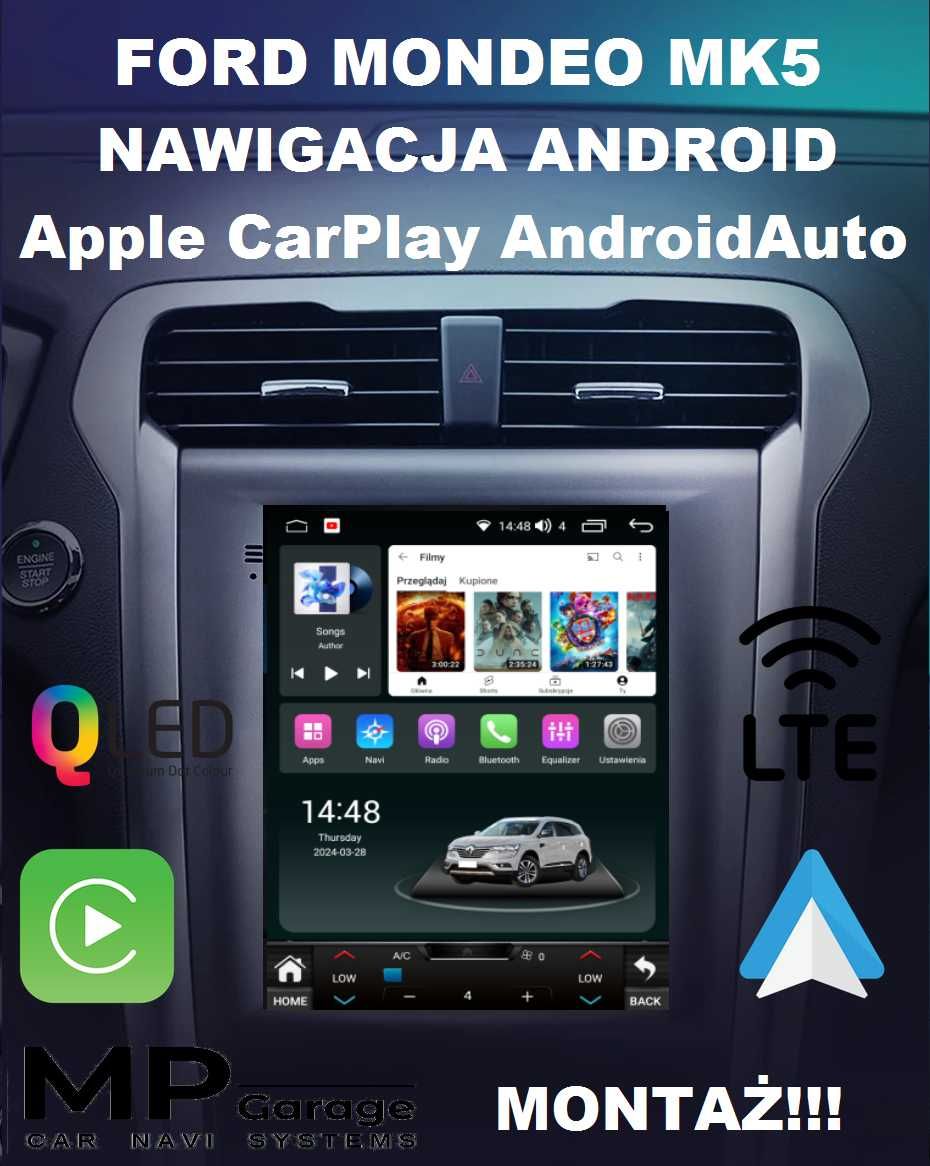Radio Nawigacja Ford Mondeo MK5 Android Tesla 4/64 CarPlay 4G Montaż
