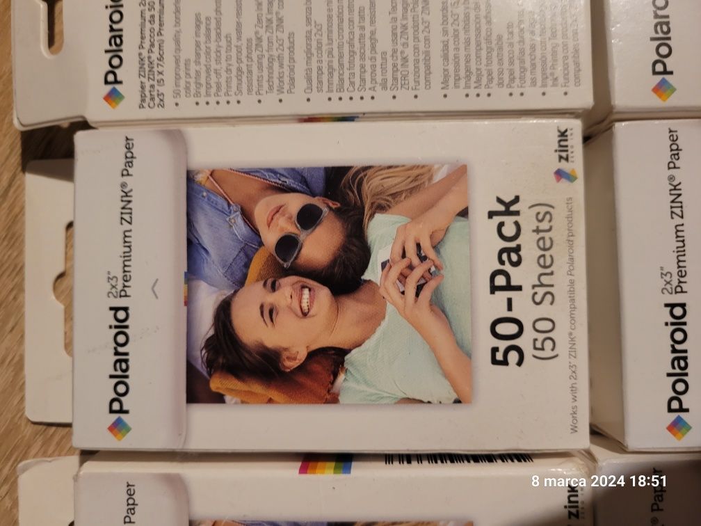 Wkłady Polaroid Premium Zink Paper 2x3 50 sztuk, 7op=500zł / 1op=85zł