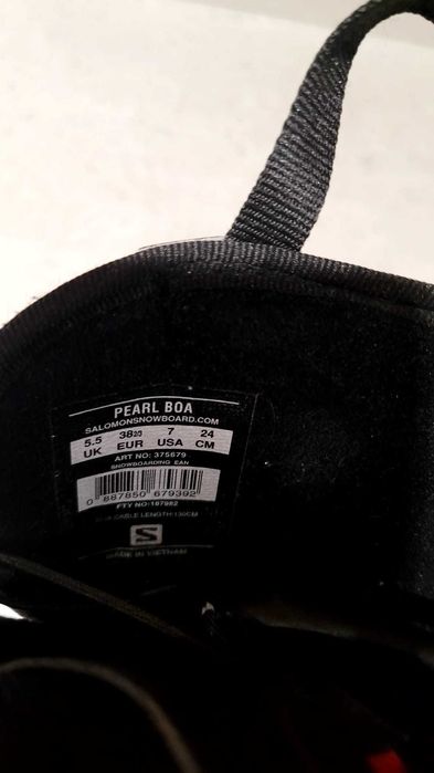 Buty snowboardowe Salomon Pearl Boa 38 2/3 wkładka 24 cm