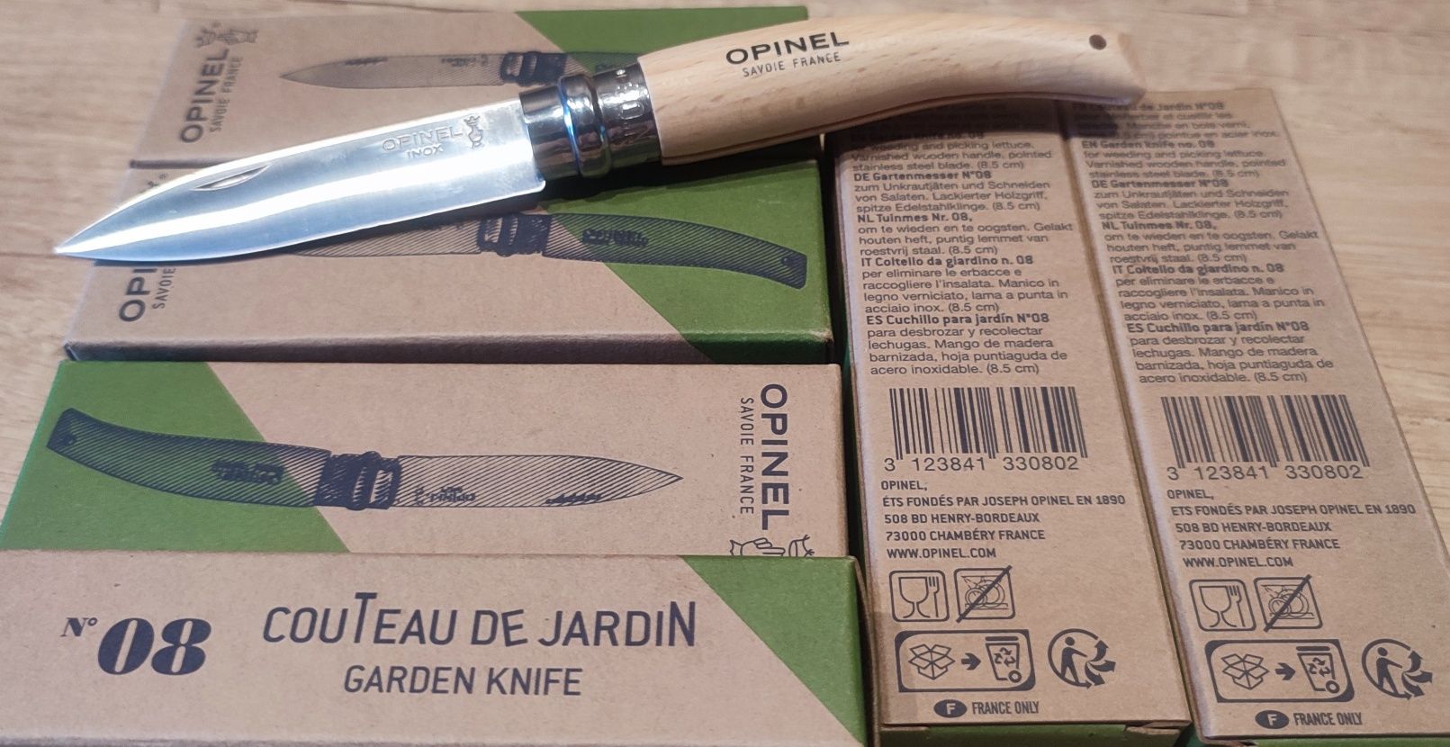 Садовый нож Opinel Jardin №8 Inox складной ручка дерево бук нержавейка