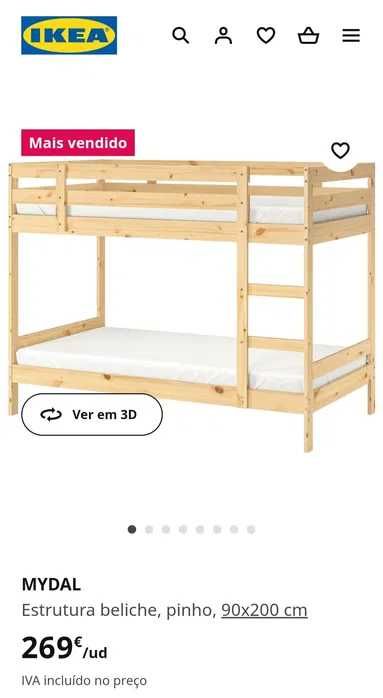 Beliche com estrado e colchoes