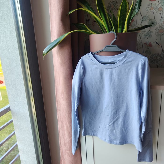 Top koszulka niebieska 134 140 bawełna błekit