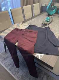 Zestaw damski spodnie swetry r. XXXL lub 46-48jak nowe