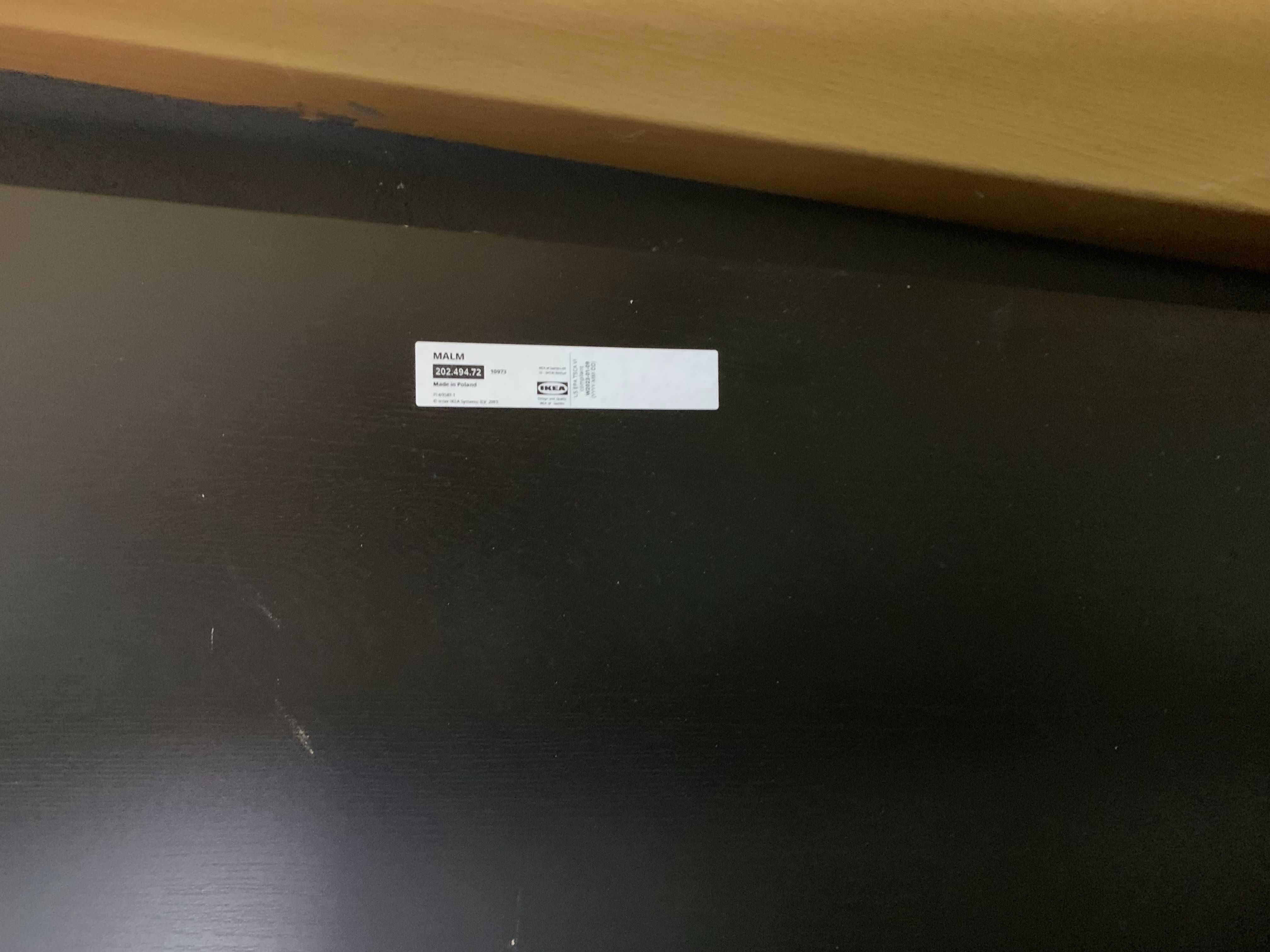 Cama cor preta MALM do IKEA, de 140 + Estrado e Colchão