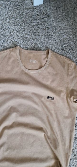 Podkoszulek t-shirt beige coffe casual HUGO BOSS 40 L