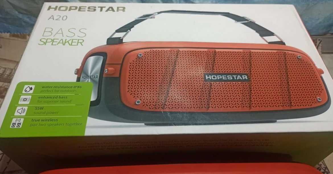 Портативная Bluetooth колонка красная Hopestar A20 на 55Вт