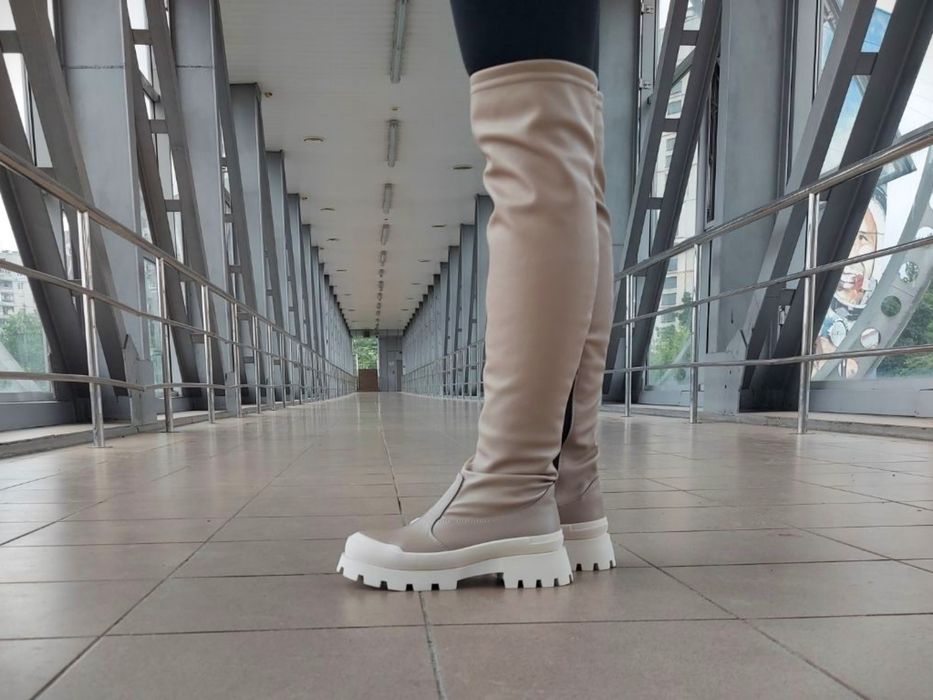 ТОП!!! 39р ДЕМІ натуральна шкіра жіночі ботфорди