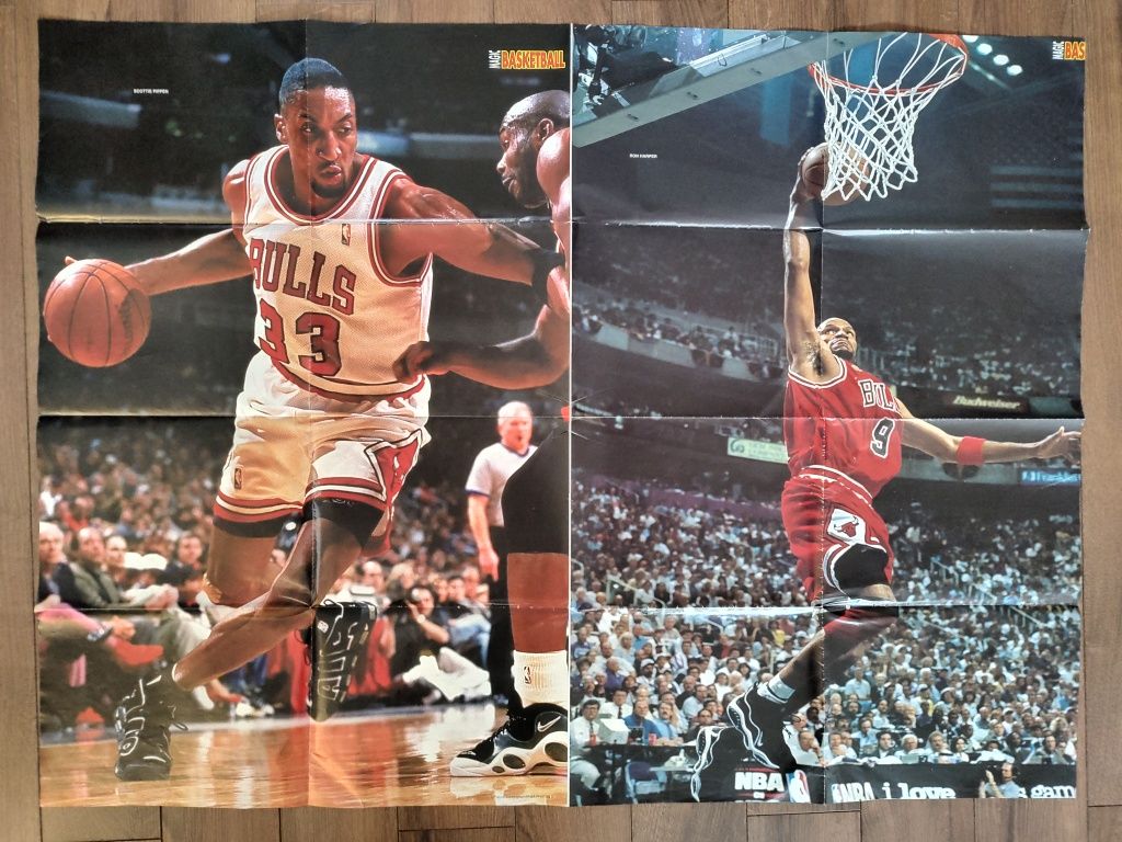 Plakat Michael Jordan Scottie Pippen Ron Harper NBA 109x81