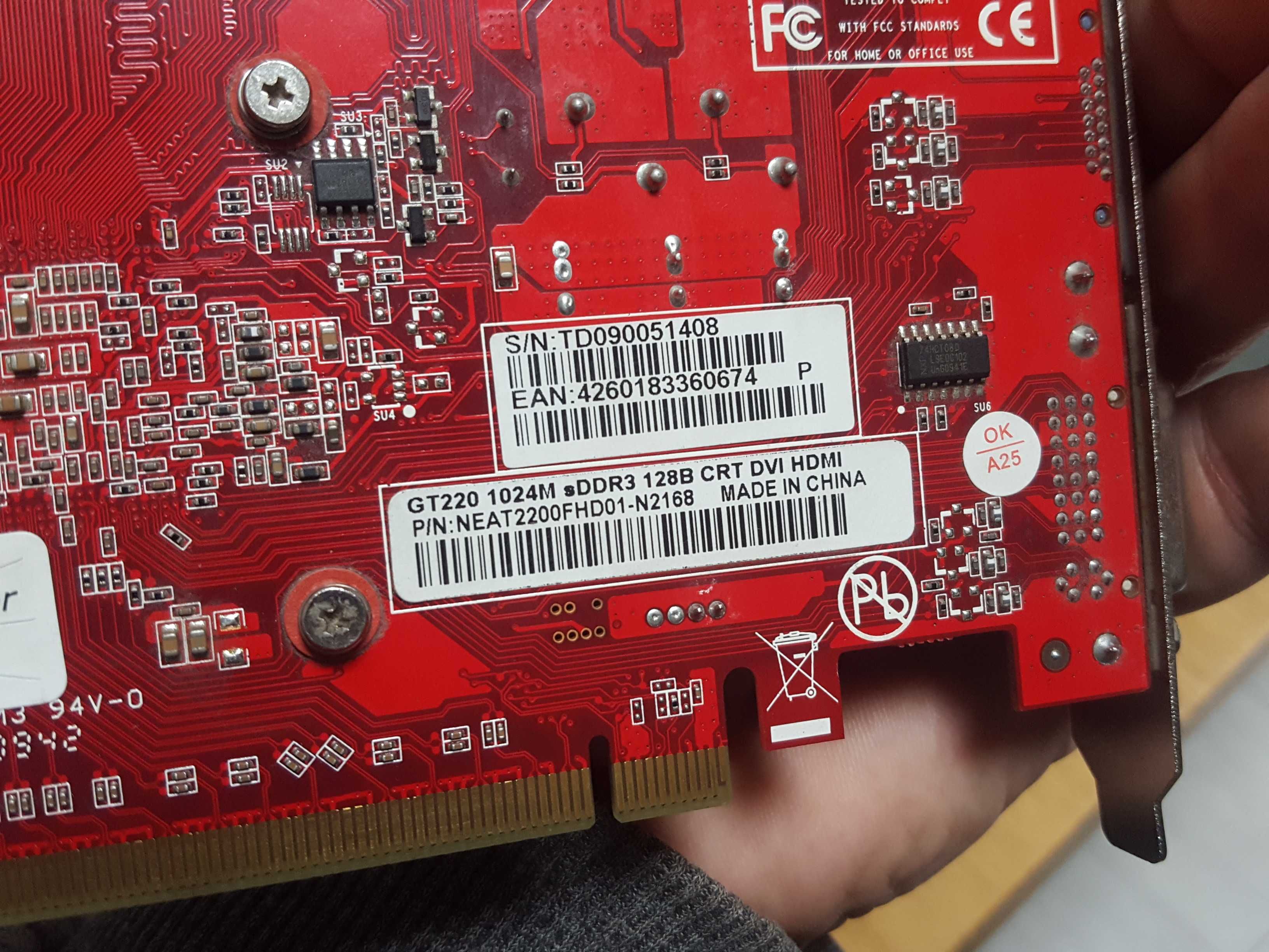 Gainward GeForce GT 220 1GB GDDR3 PCIe GT220 VGA DVI HDMI PCI-E Karta