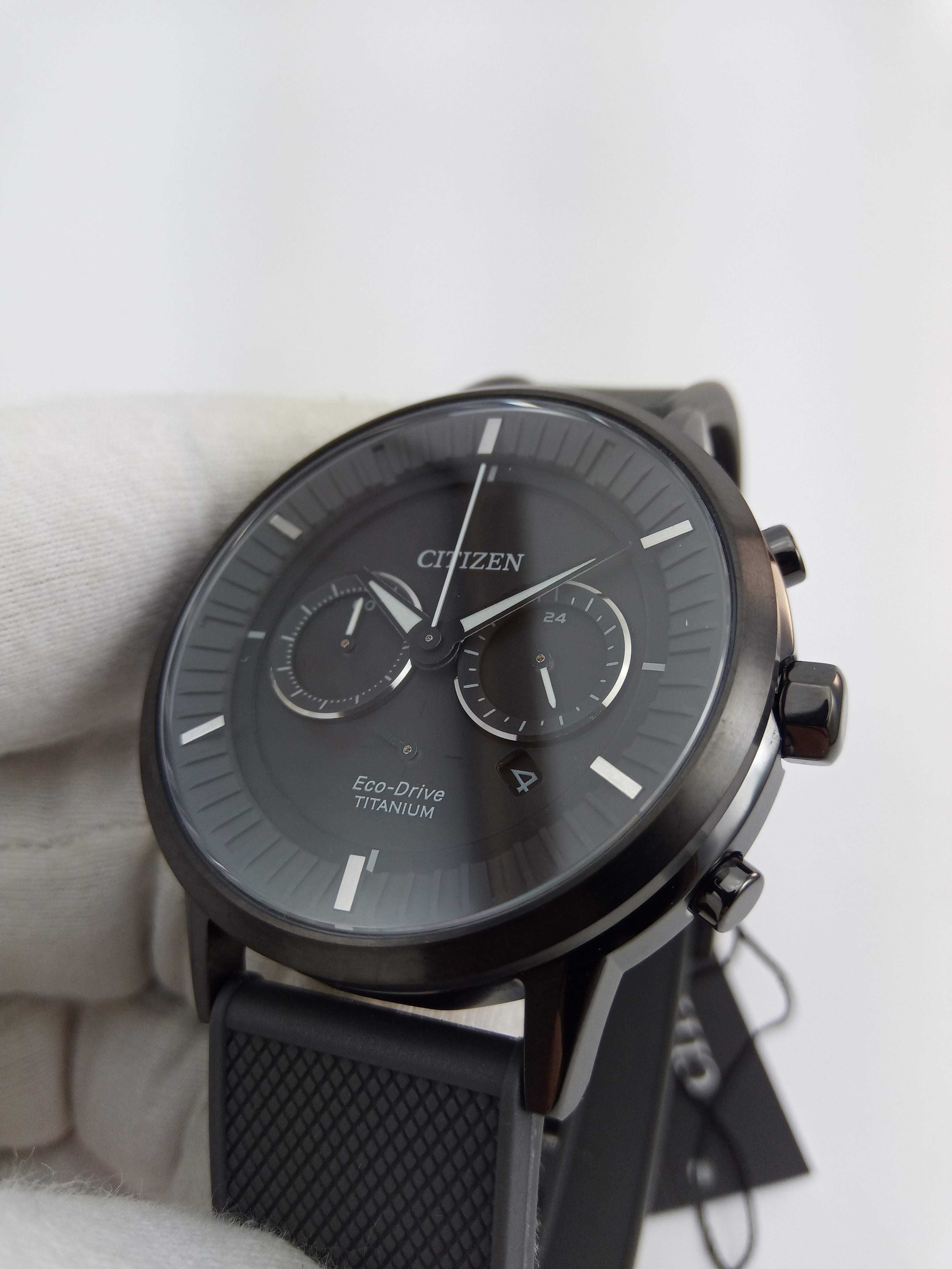 Титановые японские мужские часы Citizen CA4405-17H - хронограф, сапфир