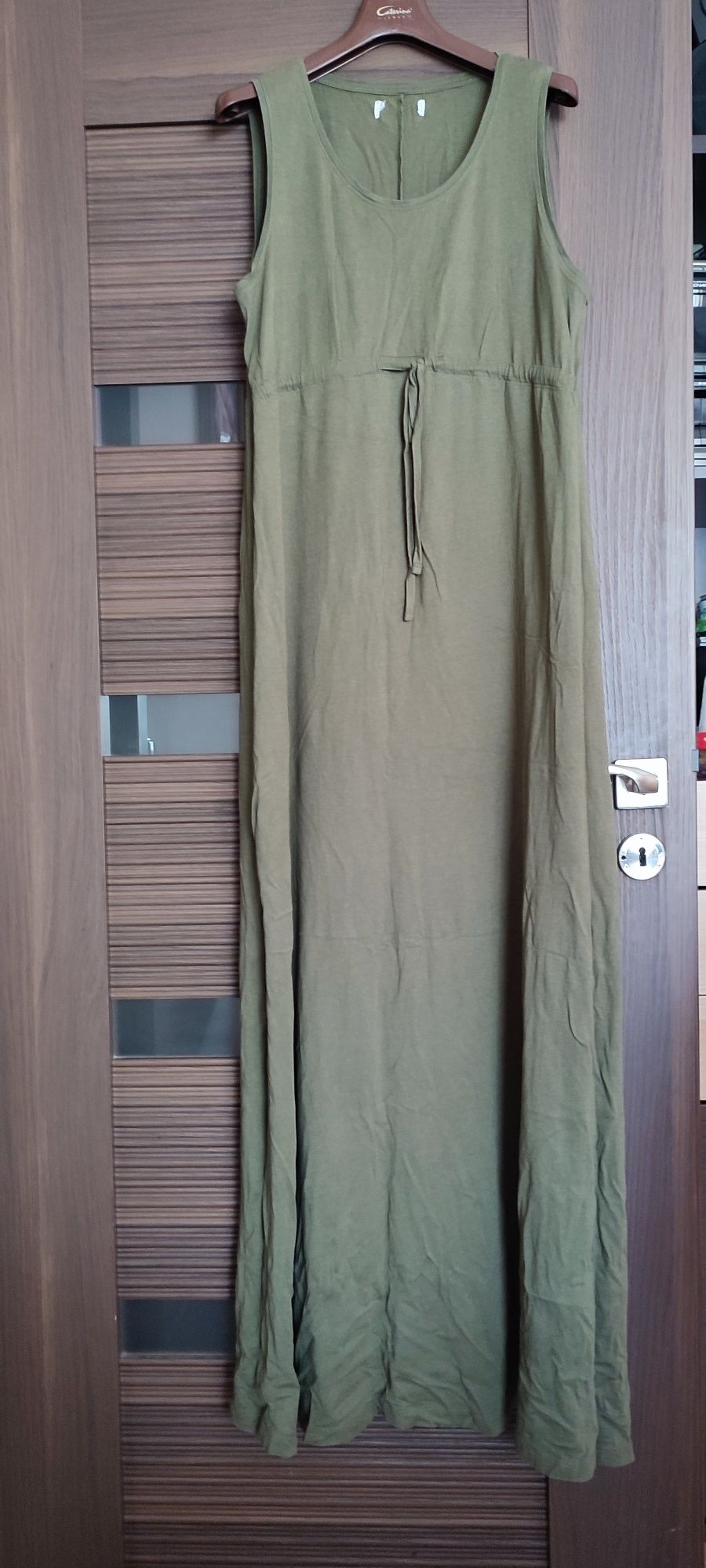 Długa zielona ciążowa sukienka 42 /44