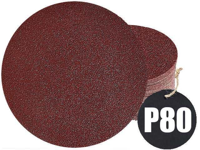 50x Krążki krążek papier ścierny do Szlifowania na rzep fi 125 mm P 80