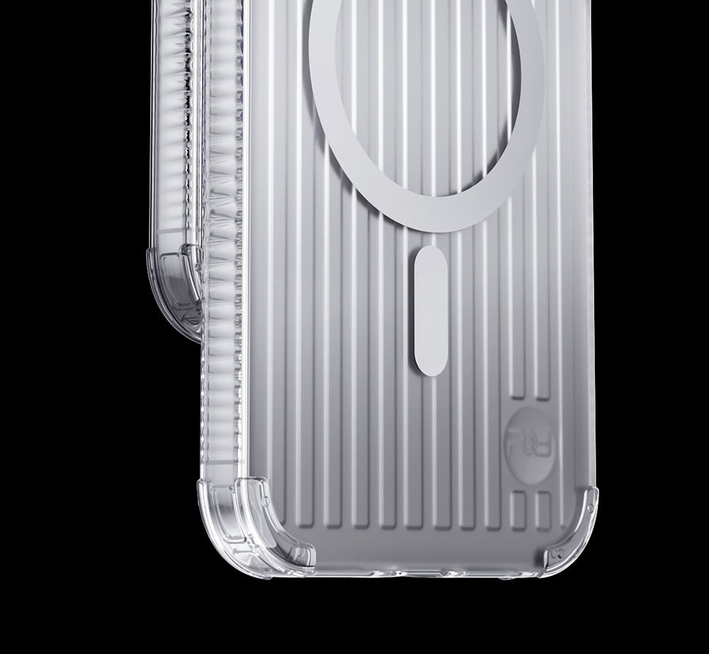 magnetyczne etui iphone 14 plus magsafe pqy go out series srebrne