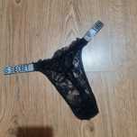 Victoria's Secret stringi majtki koronkowe logowane z cyrkoniami sexy