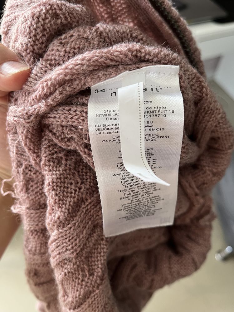 Kombinezon wełniany Name It 100% wełna 68 4-6 msc 74 80 zasuwany zip