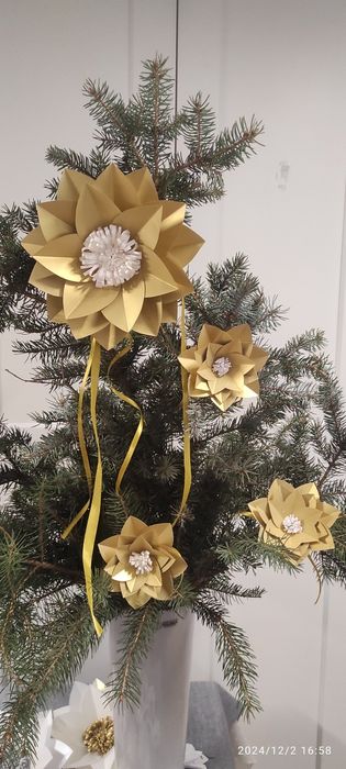 Ozdoby choinkowe Gwiazda betlejemska z papieru