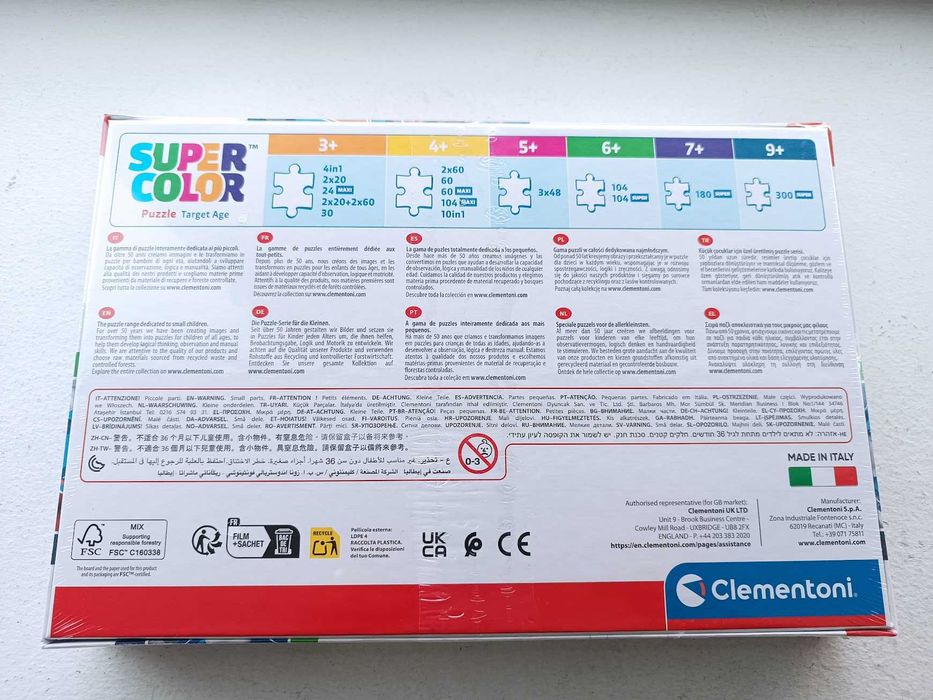 Puzzle Clementoni Sonic The Hedgehog Super Color 27x38cm 104 peças