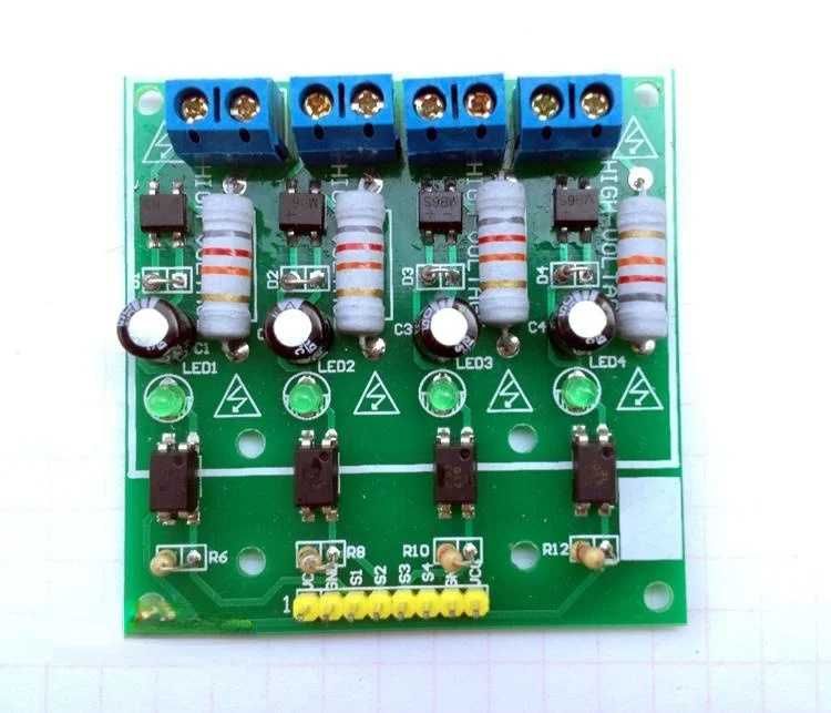 4 канальный  оптроный развязывающий модуль  220 вольт на DIN рейку