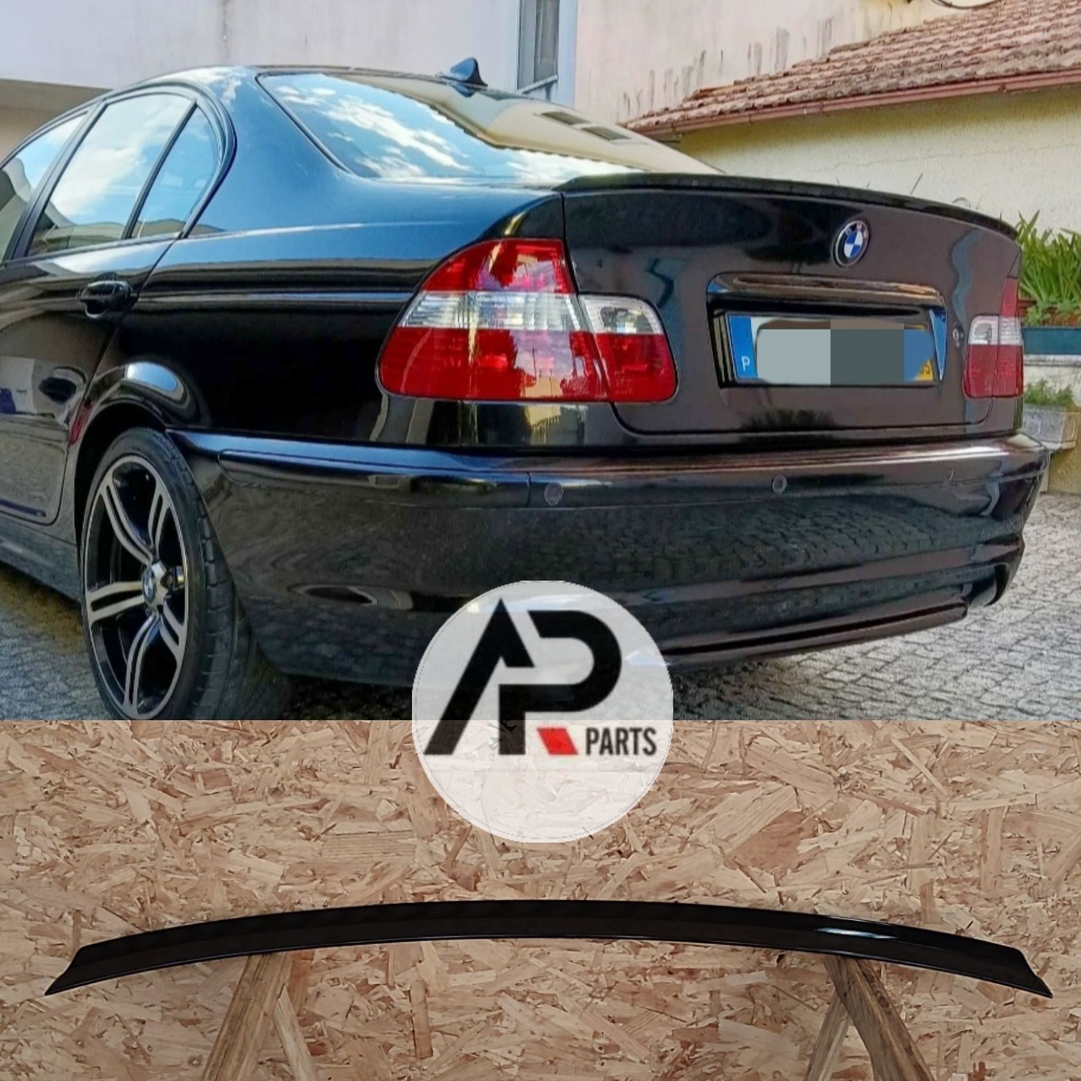 BMW E46 Sedan Aileron Spoiler Mala Mperformance Preto brilhante