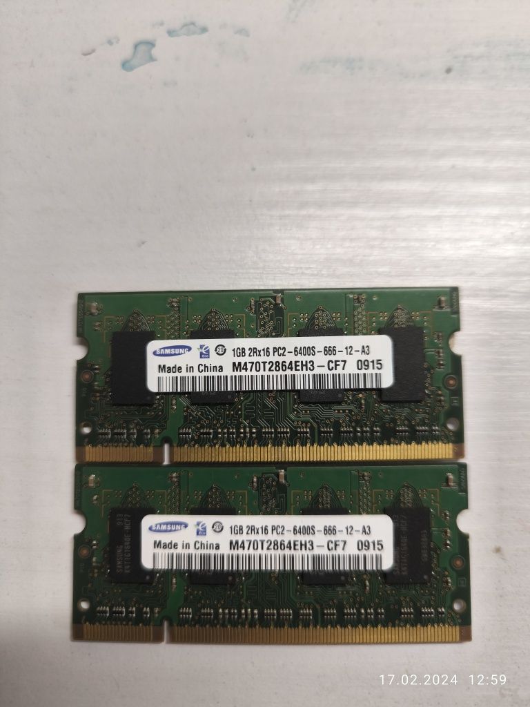 Ddr2 на 1 Gb-2шт за 150 грн