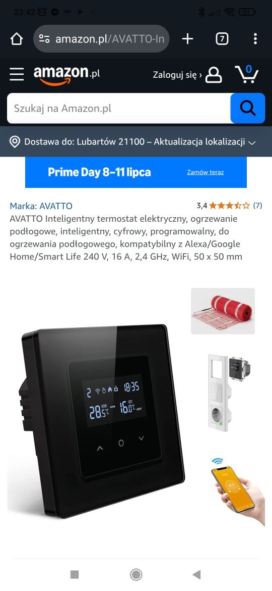 Inteligentny termostat avatto wifi