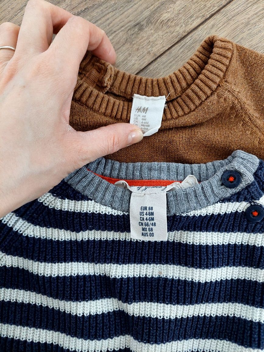 Zestaw sweterków sweterek dla chłopca H&M 68