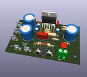 LM3886, GainClone, DIY, PCB z elementami do samodzielnego montażu.