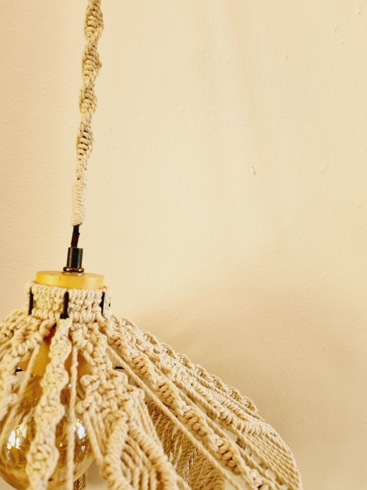 Candeeiro tecto macrame