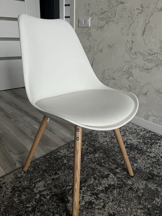 Стілець обідній KASTRUP білий/натуральний дуб