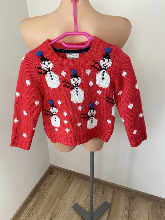 Sweter świąteczny Next rozmiar 3-4 lara sesja świeta Mikołaj