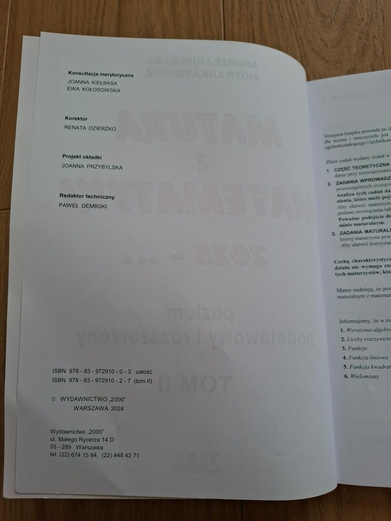 Matura z matematyki 2025 Tom I i II Andrzej Kiełbasa