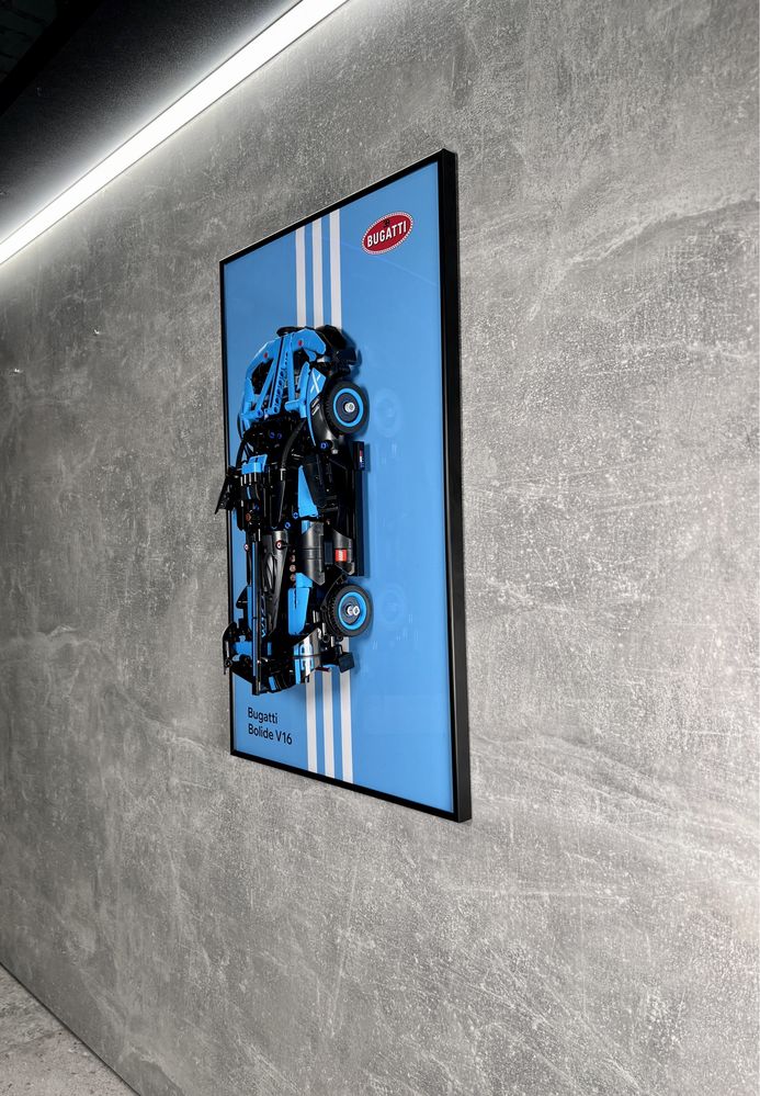 Рамка на Стіну для LEGO Лего Technic Bugatti Bolide Agile Blue 42162)