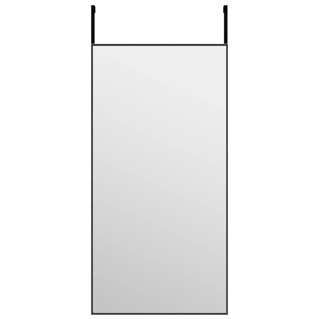Vidaxl Lustro Na Drzwi, Czarne, 40X80 Cm, Szkło I Aluminium