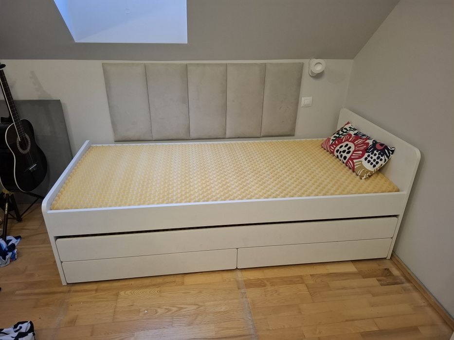 Rama łóżka z łóżkiem dolnym/pojem, biały, 90x200 cm IKEA SLÄKT