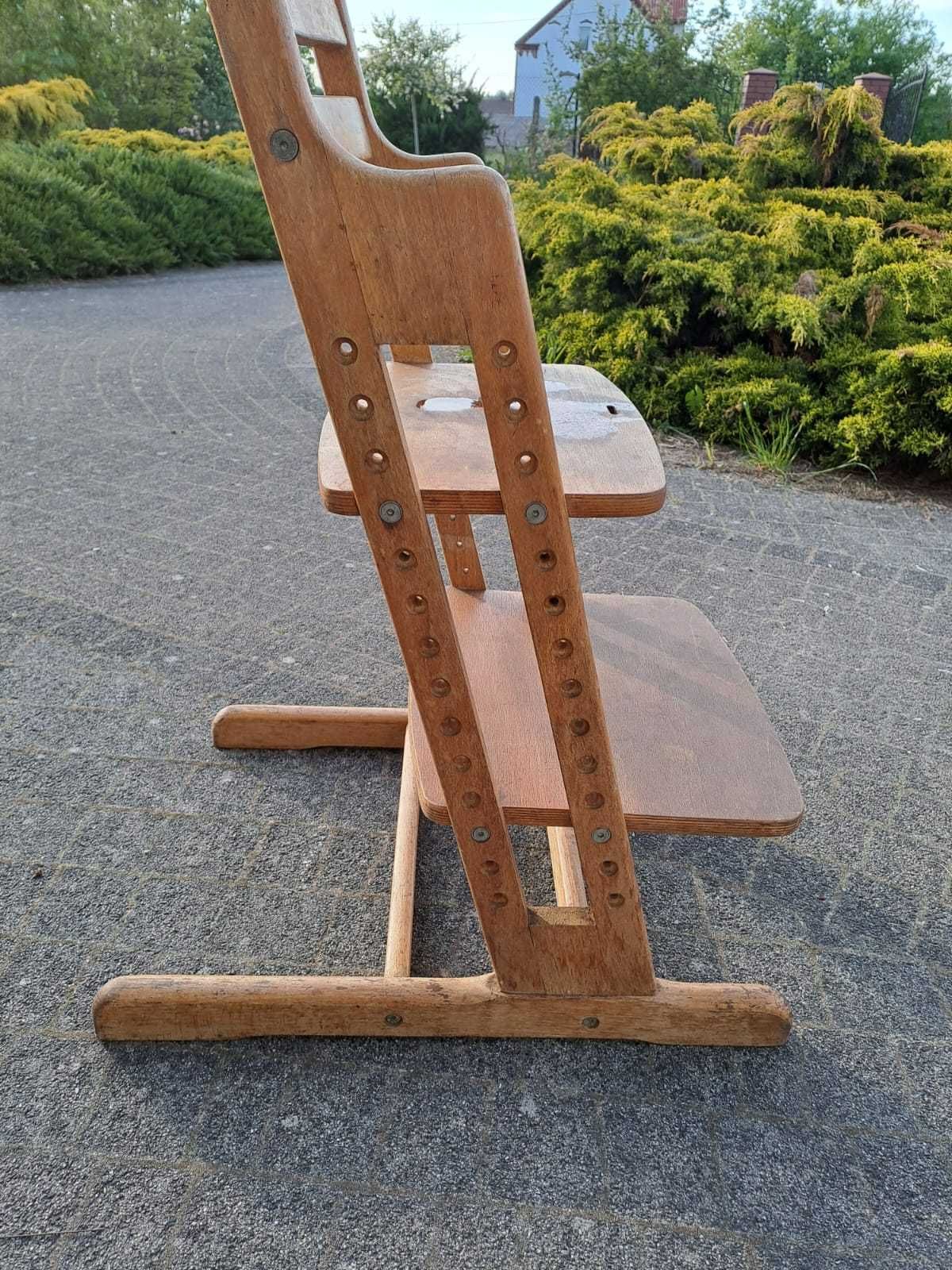 krzesełko dla dziecka, sklejka, regulowana wysokość, do odnowienia