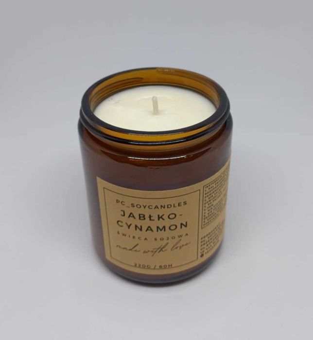 Świeca Sojowa Zapachowa Jabłko-cynamon 250ml 60h