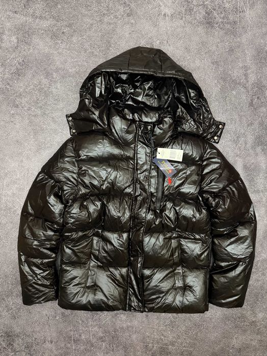 Polo Ralph Lauren Puffer Jacket чорна глянцева куртка пуховик поло