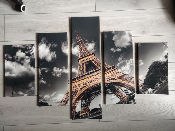Obraz na ścianę częściowy 5 elementów Paryż Paris Wieża Eiffla