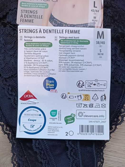 Труси стрінги мереживні Esmara (S,L). Німецька якість