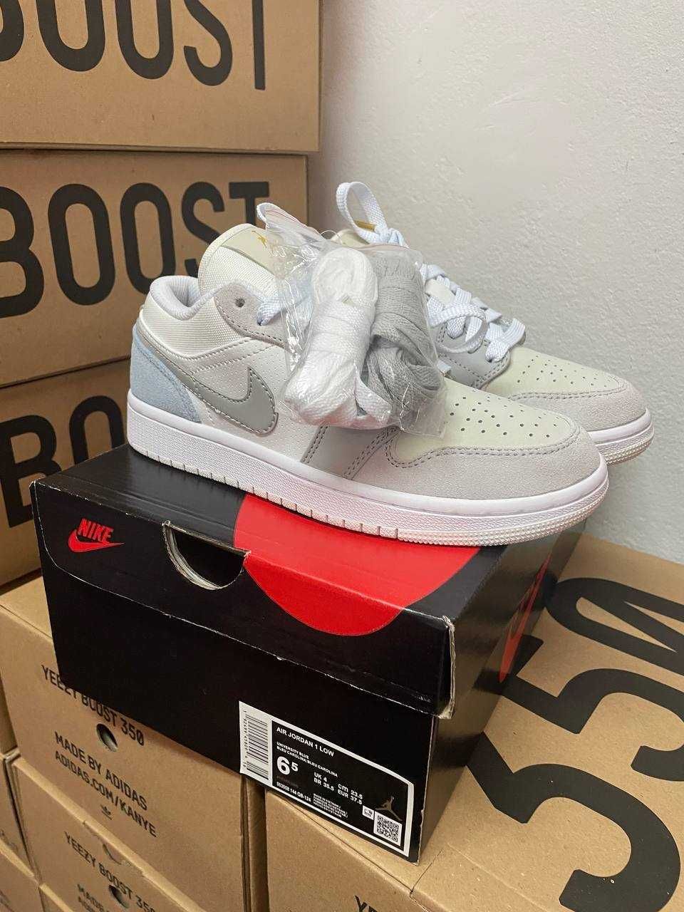 Кроссовки Nike Jordan 1 light grey / Джордан серые замш 37 38 39 40