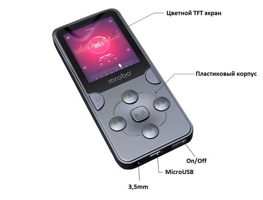 MP3 Плеер Mrobo X02 Original HI FI 4gb с внешним динамиком