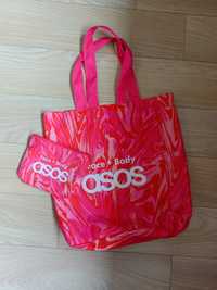 Zestaw torba na ramię shopper bag kosmetyczka Asos