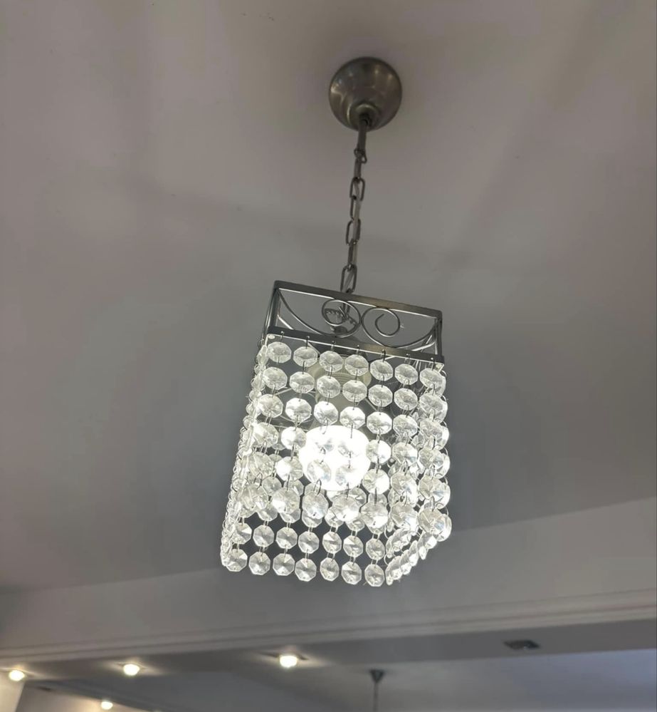 Lampa wisząca sufitowa Glamour z kryształkami Massive