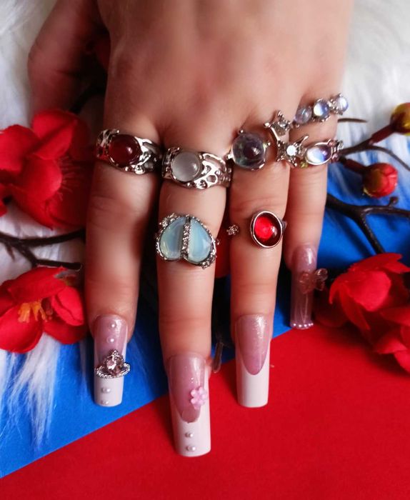 Duży zestaw regulowanych pierścionków