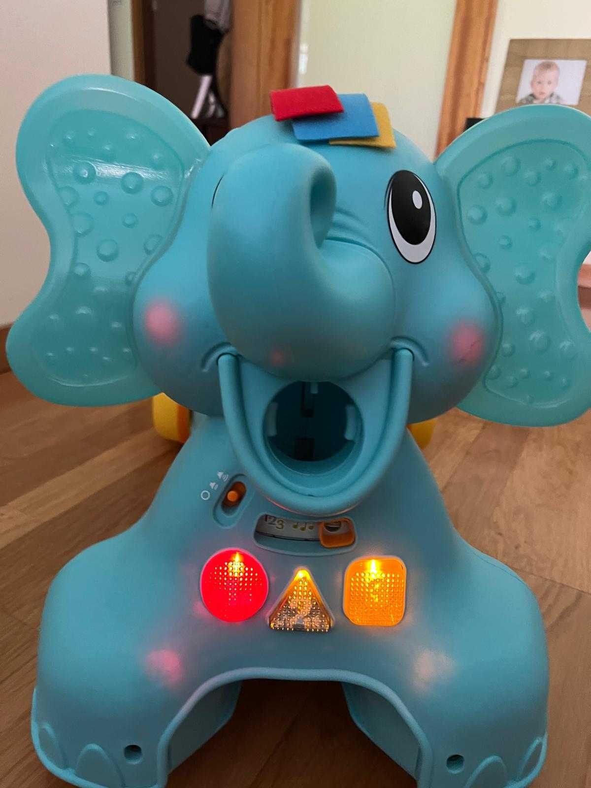 Infantino Andador Elefante Multicolor 3 em 1 com Som