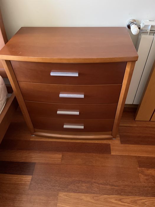 Quarto de casa em cerejeira, cama de casal com estrado, colchao, movel